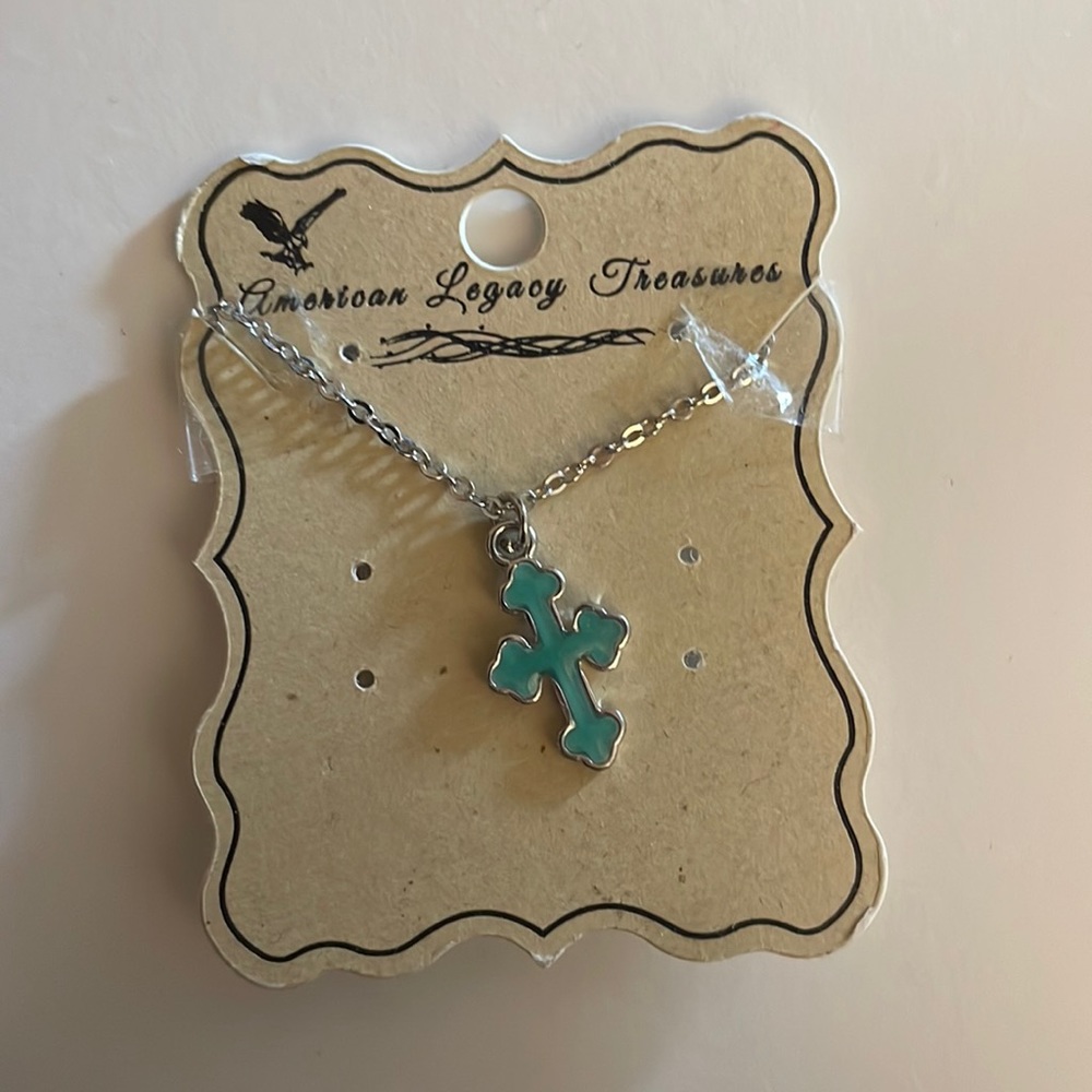 American Legacy Treasures Blue Cross Necklace